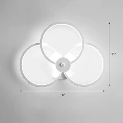 Modern Black Circular LED Bedroom Wall Sconce