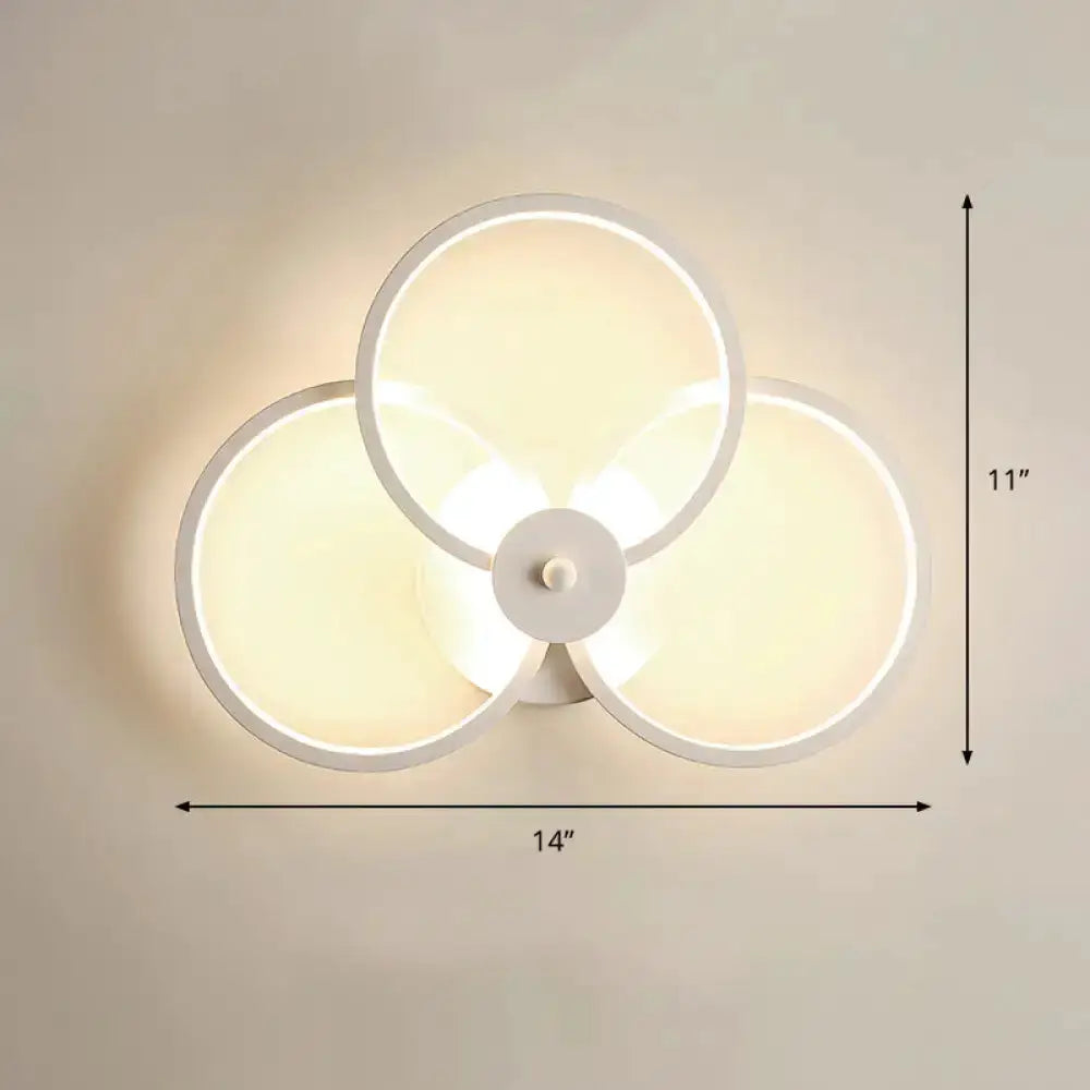 Modern Black Circular LED Bedroom Wall Sconce