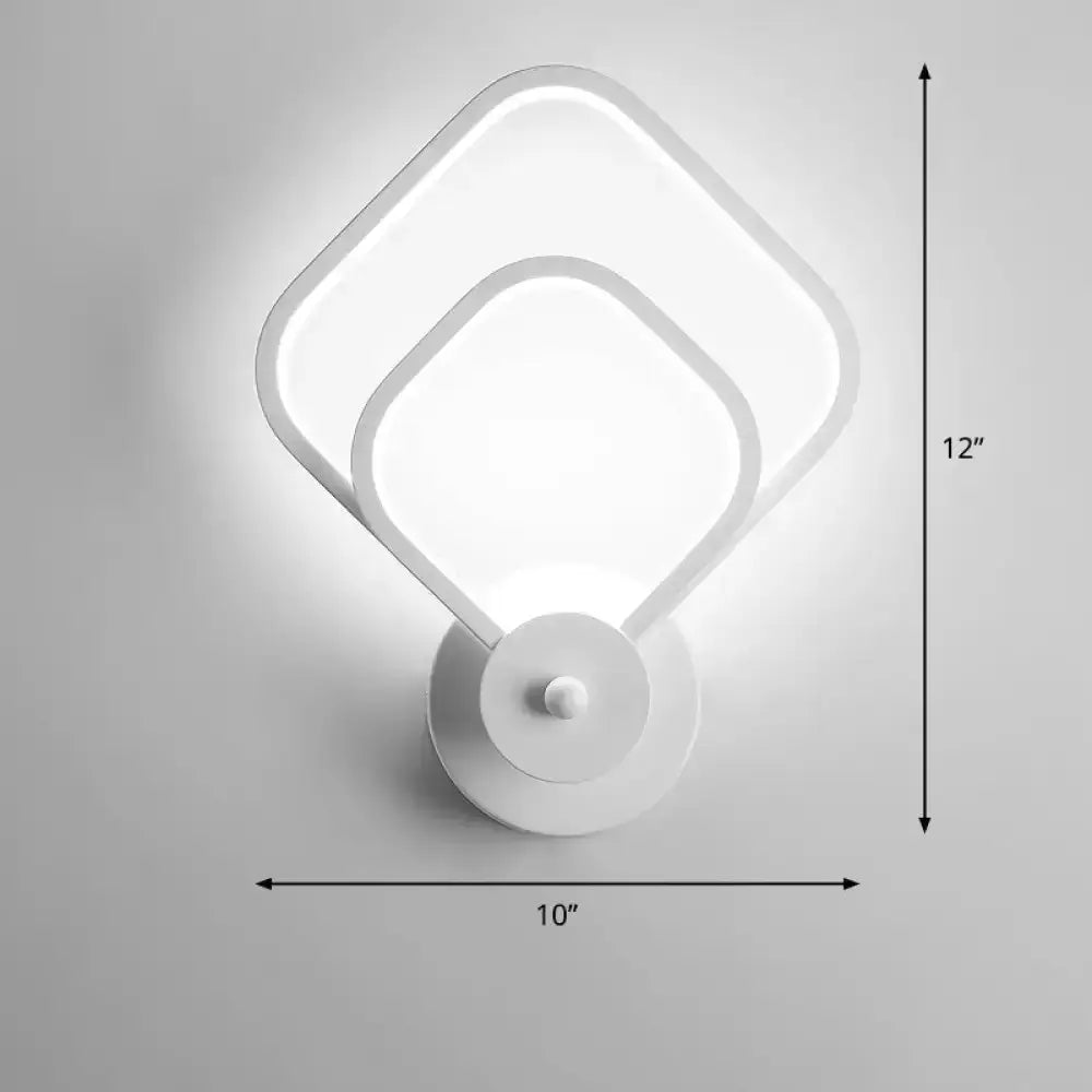Modern Black Circular LED Bedroom Wall Sconce