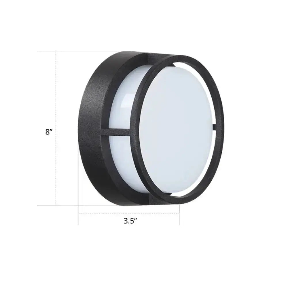 Modern black circular LED outdoor wall lamp Decorbites warm color lighting on Tampa Home & Garden Store