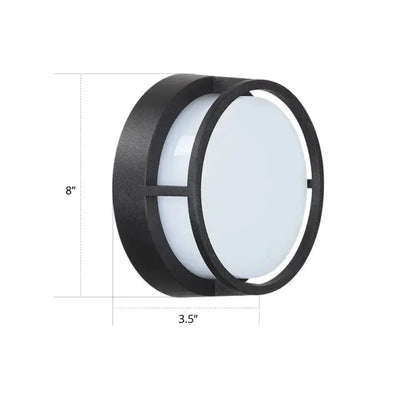 Modern black circular LED outdoor wall lamp Decorbites warm color lighting on Tampa Home & Garden Store