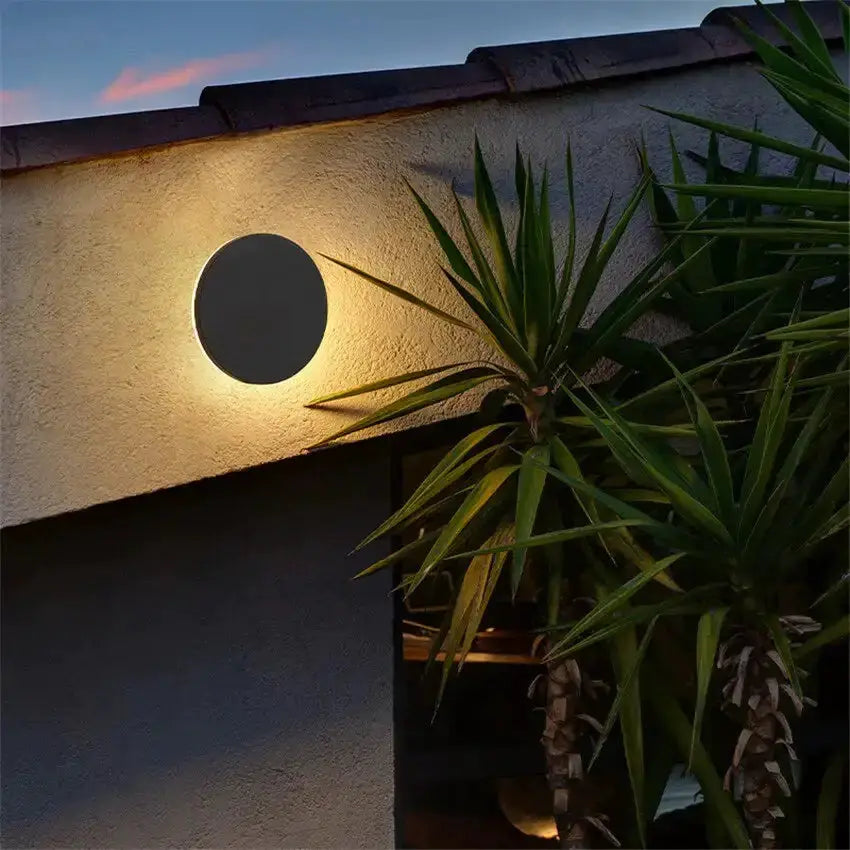Modern Black Circular Wall Lamp Three Disc Set