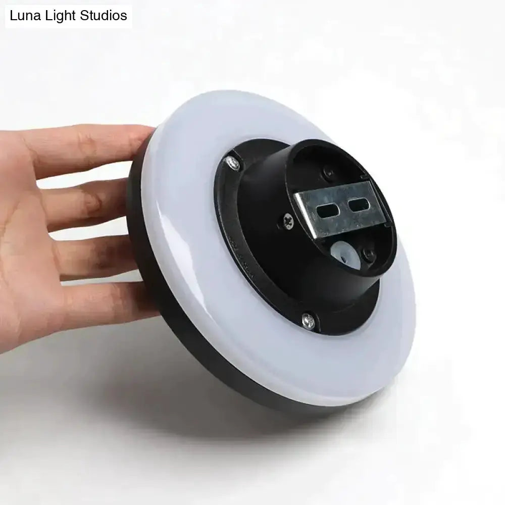Modern Black Circular Wall Lamp Three Disc Set