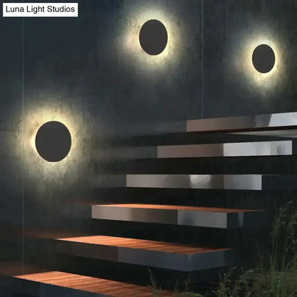 Modern Black Circular Wall Lamp Three Disc Set