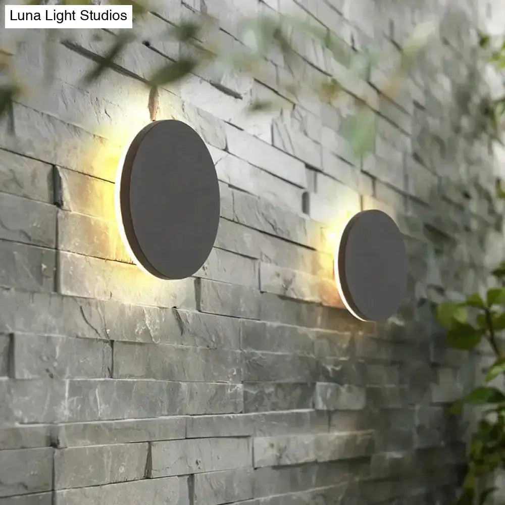Modern Black Circular Wall Lamp Three Disc Set