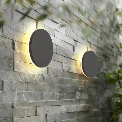 Modern Black Circular Wall Lamp Three Disc Set