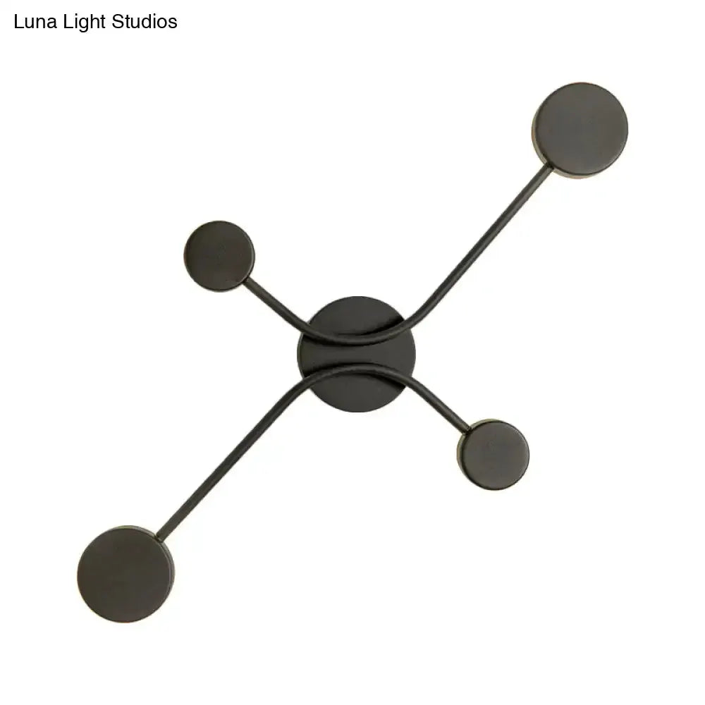 Modern Black Cross LED Wall Lamp For Living Room
