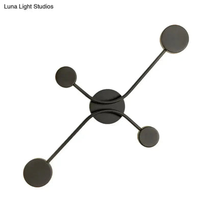 Modern Black Cross LED Wall Lamp For Living Room
