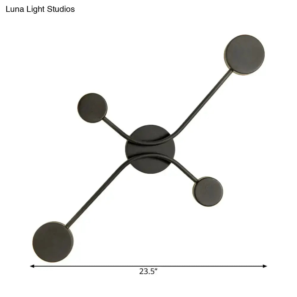Modern Black Cross LED Wall Lamp For Living Room