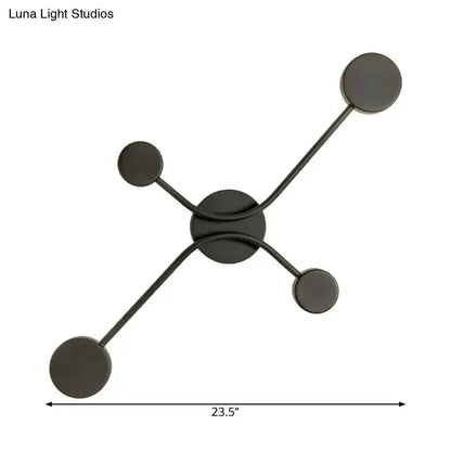 Modern Black Cross LED Wall Lamp For Living Room