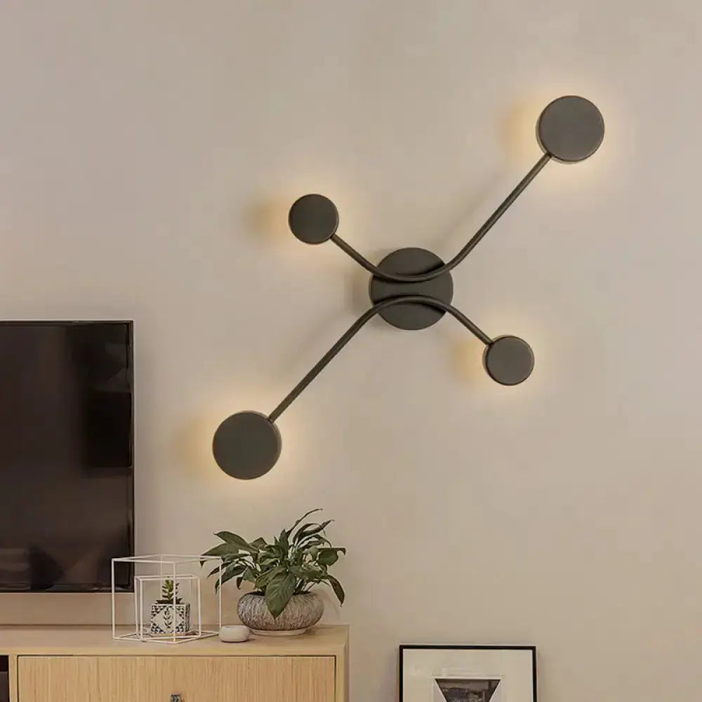 Modern Black Cross LED Wall Lamp For Living Room