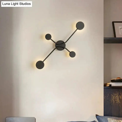 Modern Black Cross LED Wall Lamp For Living Room