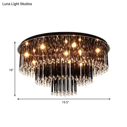 Black Crystal Bedroom Chandelier by Decorbites with crystal strands, 16in tall, 19.5in wide on Tampa Home & Garden Store