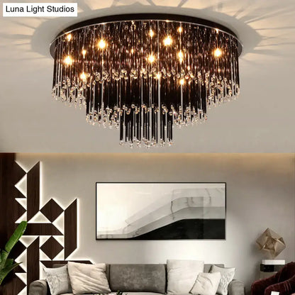 Black Crystal Bedroom Chandelier by Decorbites with black crystal strands and prisms on Tampa Home & Garden Store