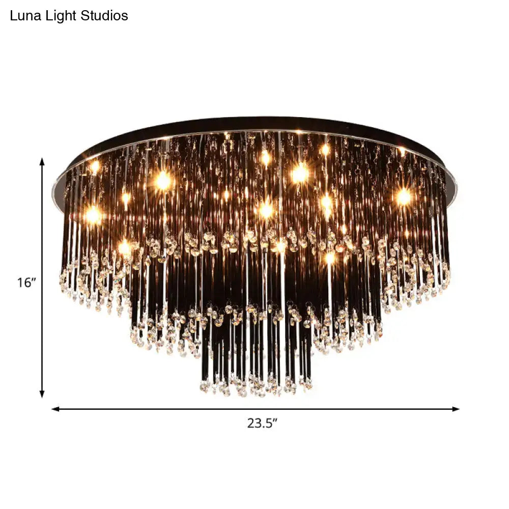 Black Crystal Bedroom Chandelier Decorbites, crystal strands, 16in tall x 23.5in wide on Tampa Home & Garden Store