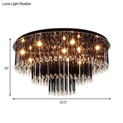 Black Crystal Bedroom Chandelier Decorbites, crystal strands, 16in tall x 23.5in wide on Tampa Home & Garden Store