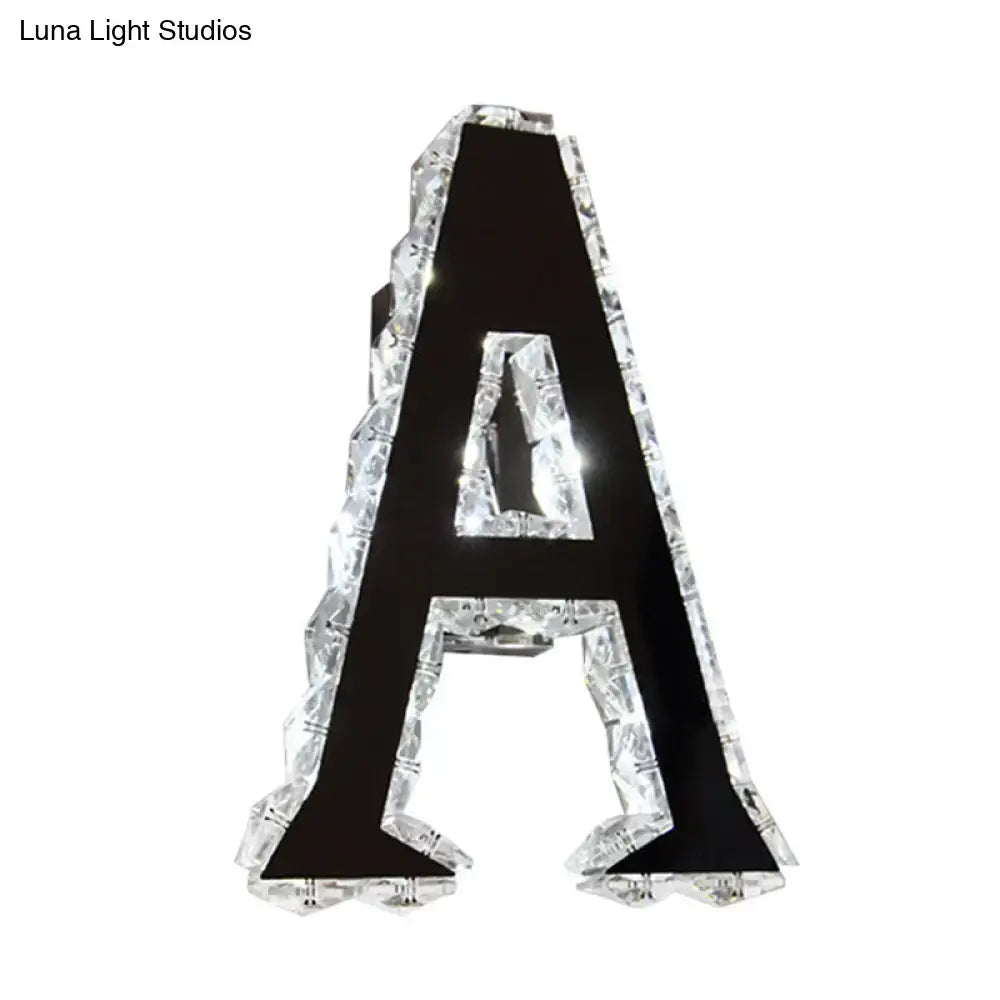 Black crystal letter A sconce Decorbites on Tampa Home & Garden Store