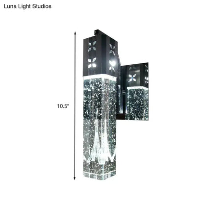 Nickel Crystal Wall Sconce by Decorbites crystal column with dark nickel finish wall mount on Tampa Home & Garden Store