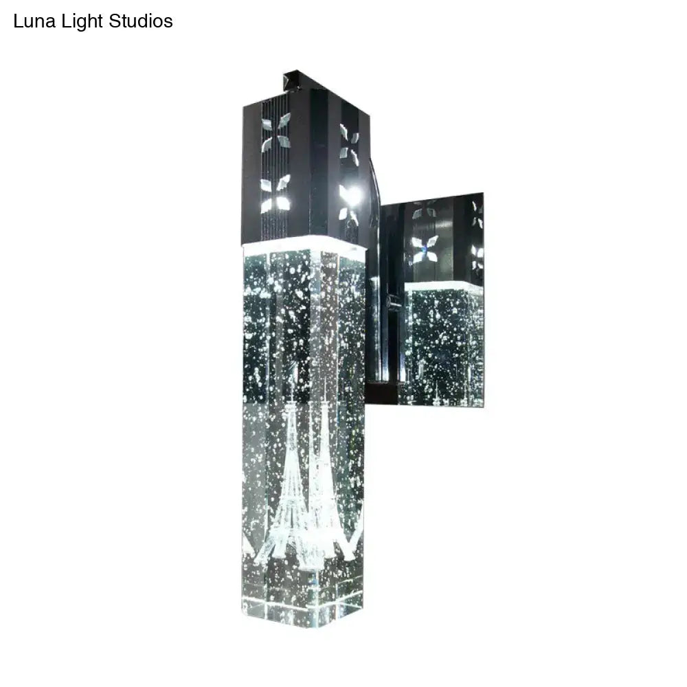 Nickel Crystal Wall Sconce by Decorbites with glass prism column on Tampa Home & Garden Store
