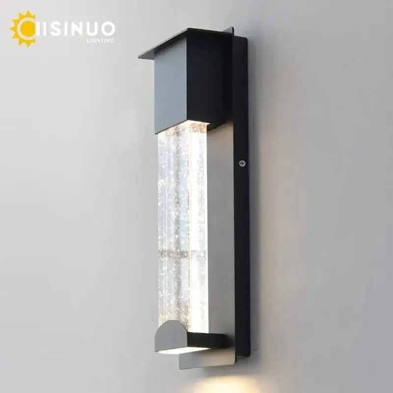 Modern black crystal outdoor wall light with PIR motion sensor by Decorbites on Tampa Home & Garden Store