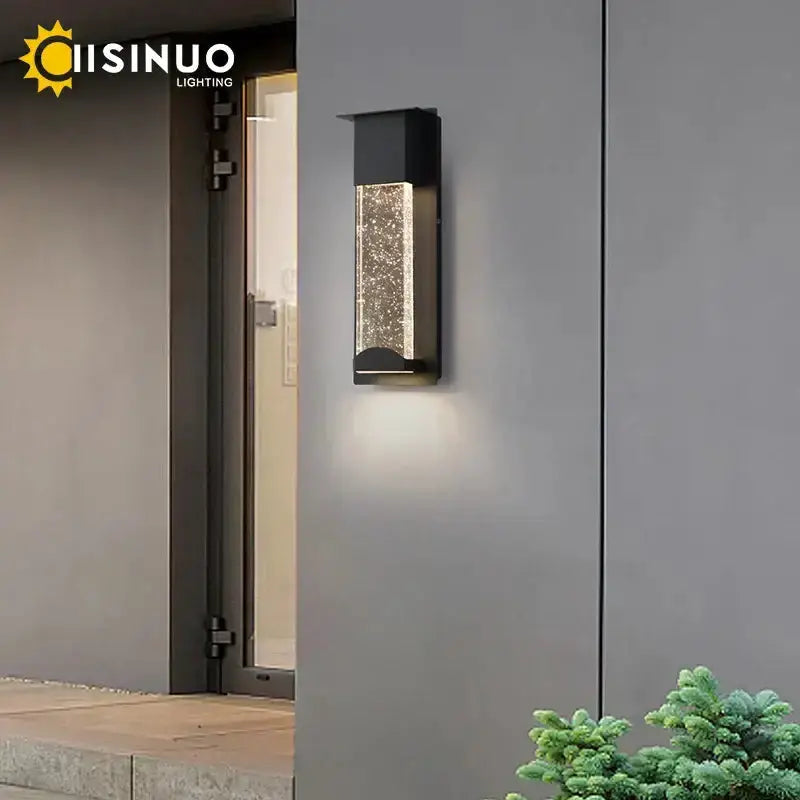 Modern black crystal outdoor wall light with PIR motion sensor by Decorbites on Tampa Home & Garden Store