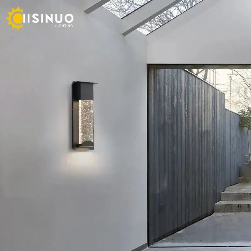 Decorbites modern black crystal outdoor wall light with PIR motion sensor on Tampa Home & Garden Store