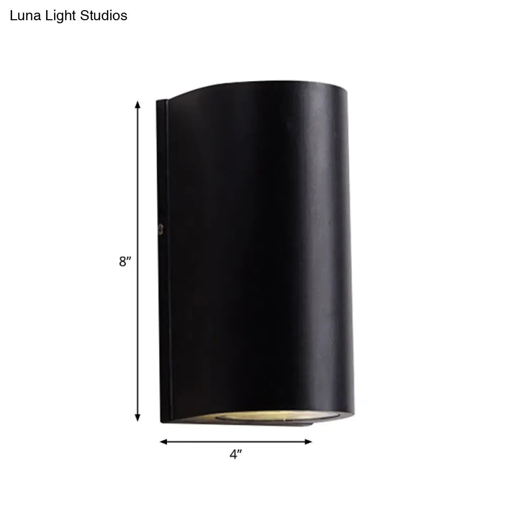 Black Cube LED Sconce by Decorbites, black metal wall light with gold interior plate, 8h x 4w on Tampa Home & Garden Store