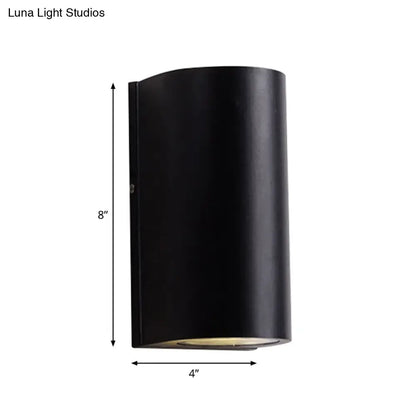 Black Cube LED Sconce by Decorbites, black metal wall light with gold interior plate, 8h x 4w on Tampa Home & Garden Store