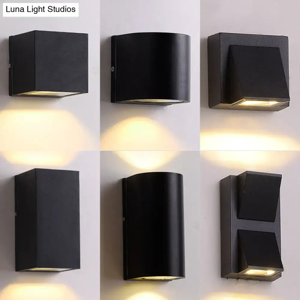 Decorbites Black Cube LED Sconce set of six black wall lights with warm LEDs on Tampa Home & Garden Store