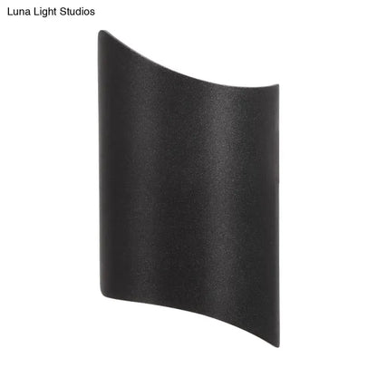 Modern black curved LED wall lamp for outdoor walls, wall-mounted metal design on Tampa Home & Garden Store