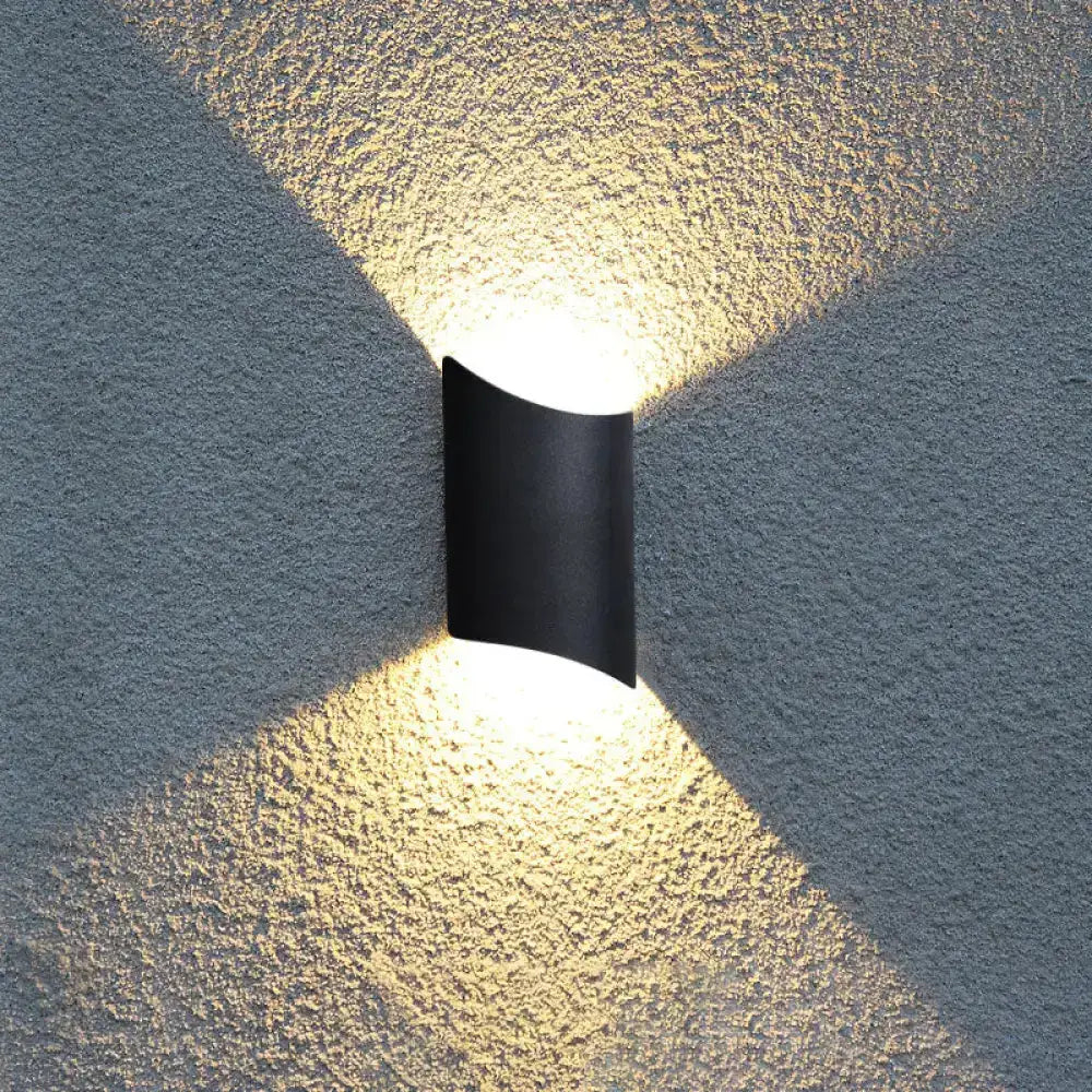Modern black curved LED wall lamp for outdoor walls by Decorbites on Tampa Home & Garden Store