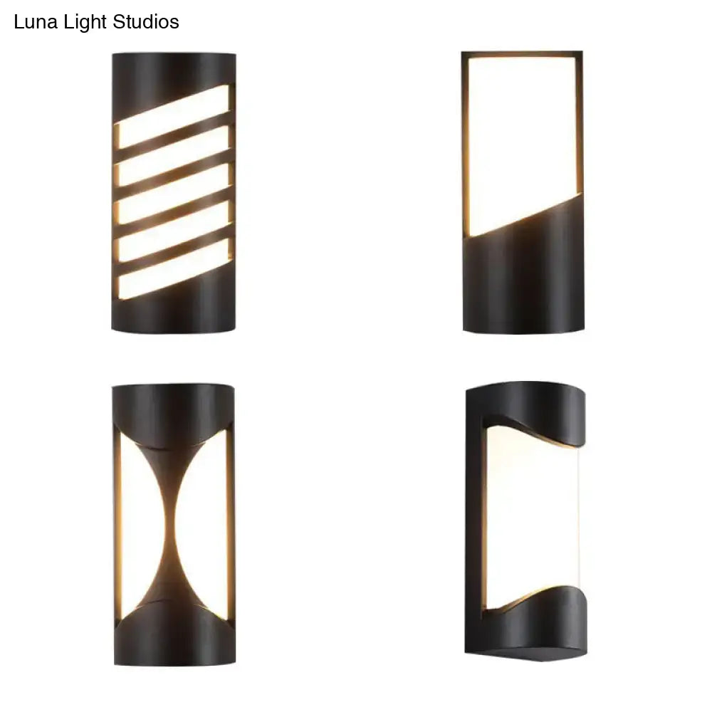 Set of four black curved patio sconces by Decorbites for home & garden outdoor lighting on Tampa Home & Garden Store