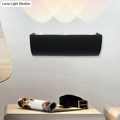 Decorbites Black Curved Outdoor Lamp mounted on wall, matte black metal fixture on Tampa Home & Garden Store