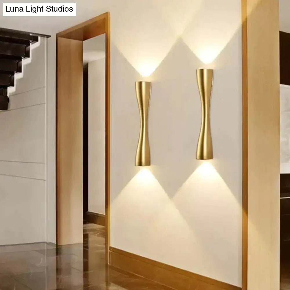 Black Curved IP65 outdoor wall sconce by Decorbites, pair with warm uplight on beige wall on Tampa Home & Garden Store