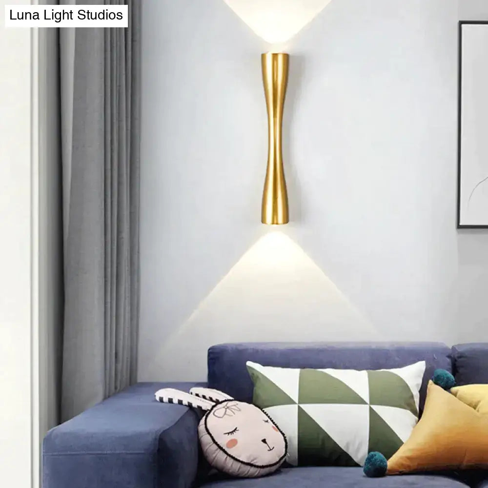 Black curved IP65 outdoor wall sconce by Decorbites with uplight on Tampa Home & Garden Store
