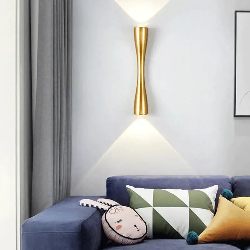 Black Curved IP65 Outdoor Wall Sconce by Decorbites with uplight and downlight on wall on Tampa Home & Garden Store