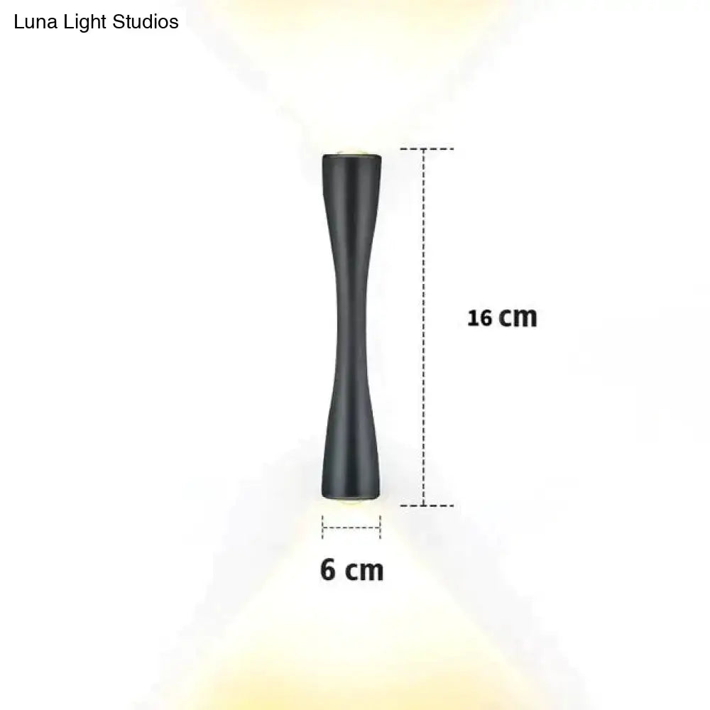 Black curved IP65 outdoor wall sconce Decorbites, 16 cm tall x 6 cm wide on Tampa Home & Garden Store