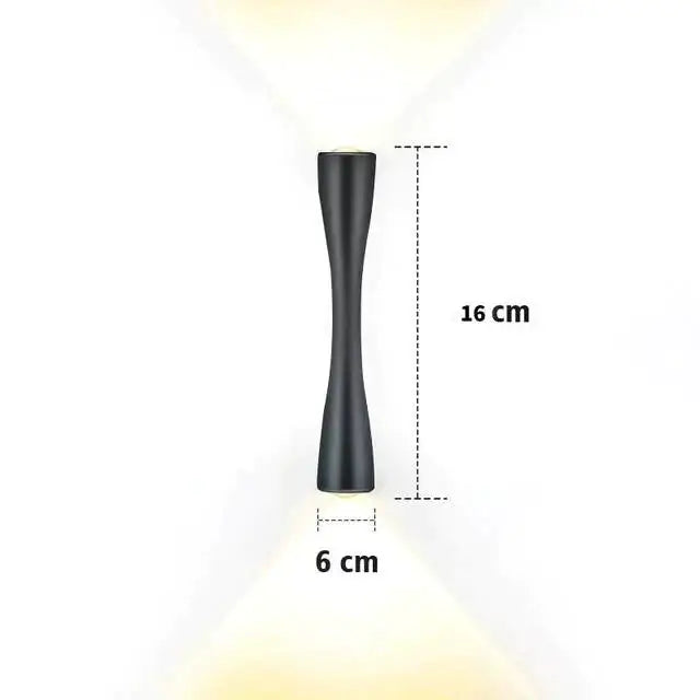 Black curved IP65 outdoor wall sconce by Decorbites, outdoor lighting, 16 cm tall and 6 cm wide on Tampa Home & Garden Store