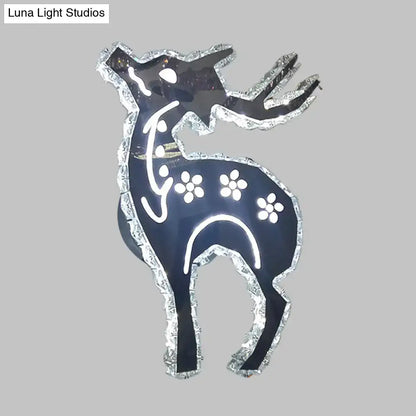 Crystal Deer Wall Light by Decorbites, blue silhouette with crystal border on Tampa Home & Garden Store