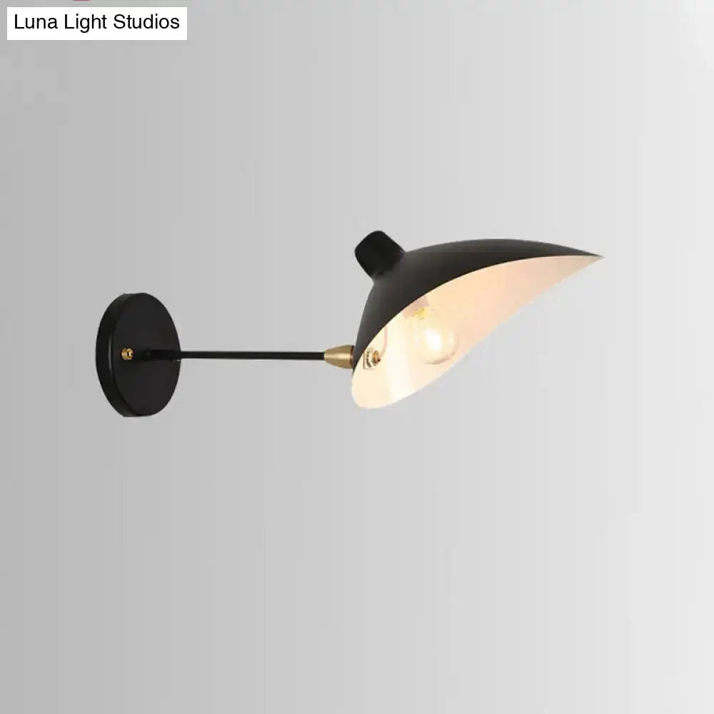 Modern black duckbill shade wall lamp with curved arm sconce Decorbites on Tampa Home & Garden Store
