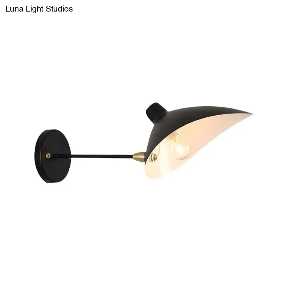 Duckbill shade wall lamp by Decorbites, modern black metal with curved arm on Tampa Home & Garden Store
