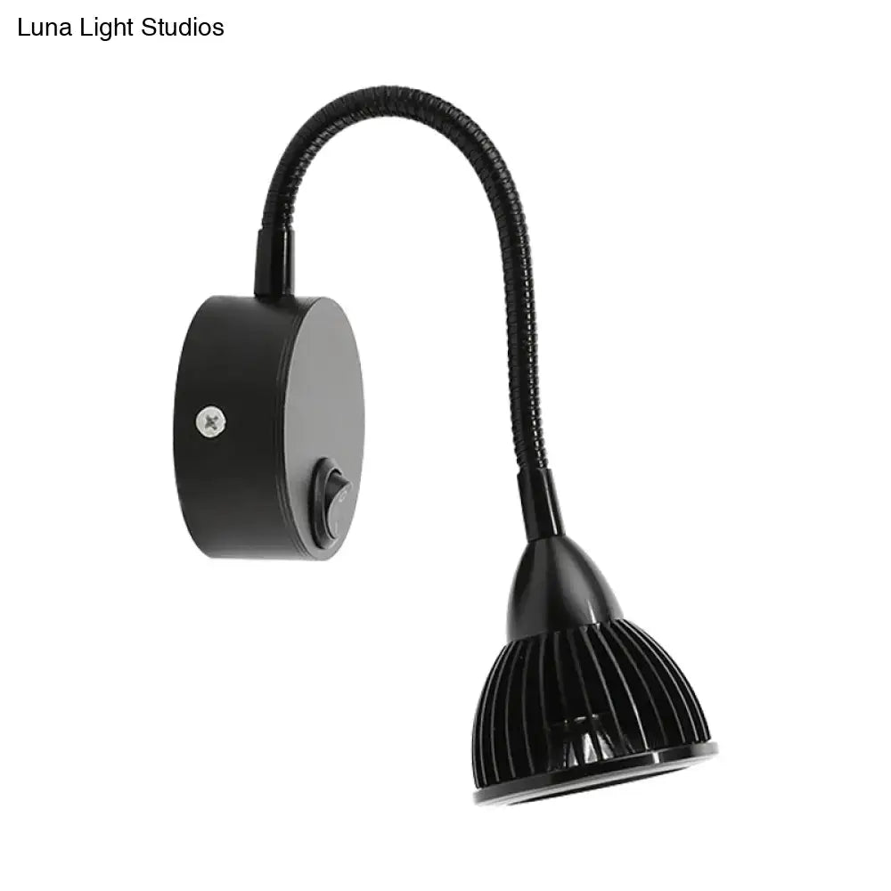 Black classic metal shade wall lamp with flexible gooseneck and wall mount on Tampa Home & Garden Store