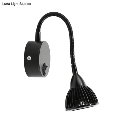 Black classic metal shade wall lamp with flexible gooseneck and wall mount on Tampa Home & Garden Store