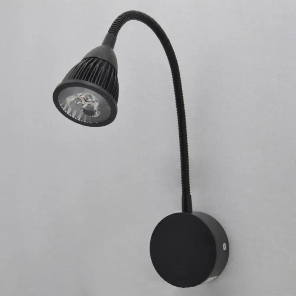 Black Classic Metal Shade Wall Lamp with gooseneck and round wall mount by Decorbites on Tampa Home & Garden Store