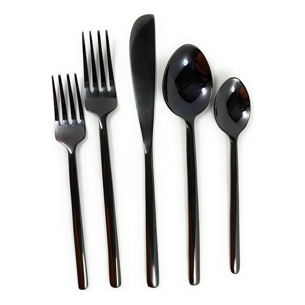 Vibhsa black flatware set 20pc stainless steel with forks knives spoons on Tampa Home & Garden Store