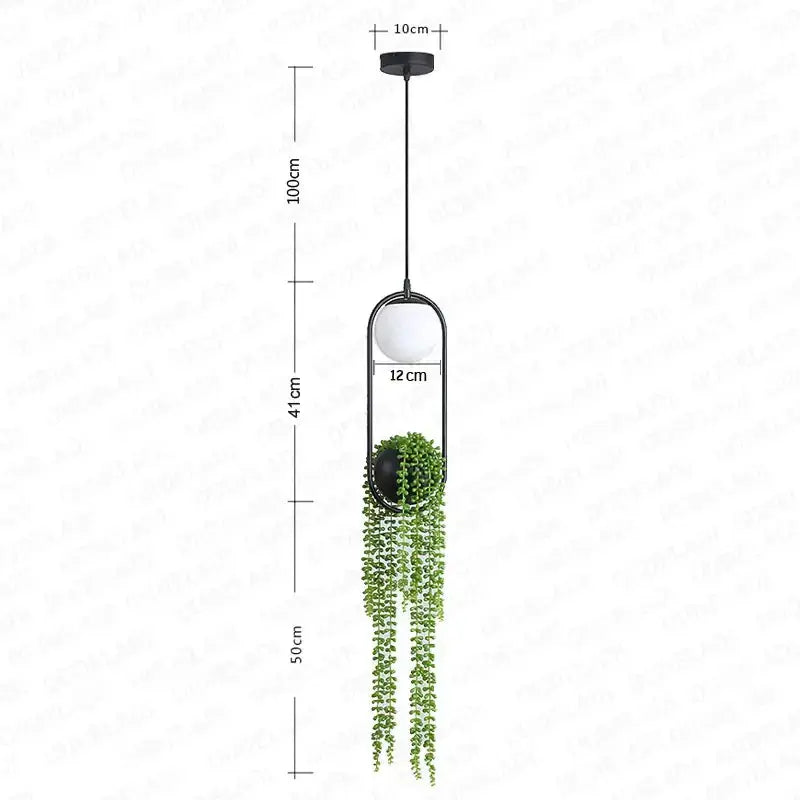 Modern black flower pot pendant light with 12 cm frame and trailing greenery Decorbites on Tampa Home & Garden Store