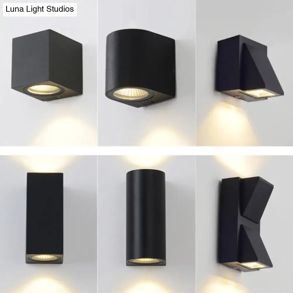 Black Decorbites outdoor patio two-light wall sconce set of 6 modern shapes on Tampa Home & Garden Store