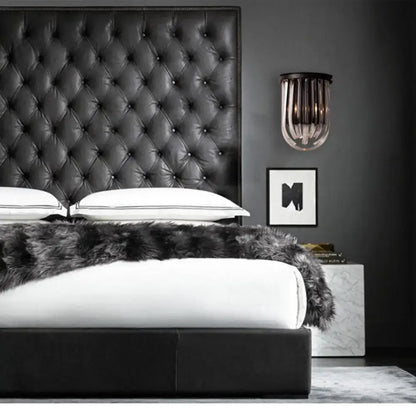 Black glass oval wall light from Decorbites with semi-oval shade, modern wall sconce on Tampa Home & Garden Store