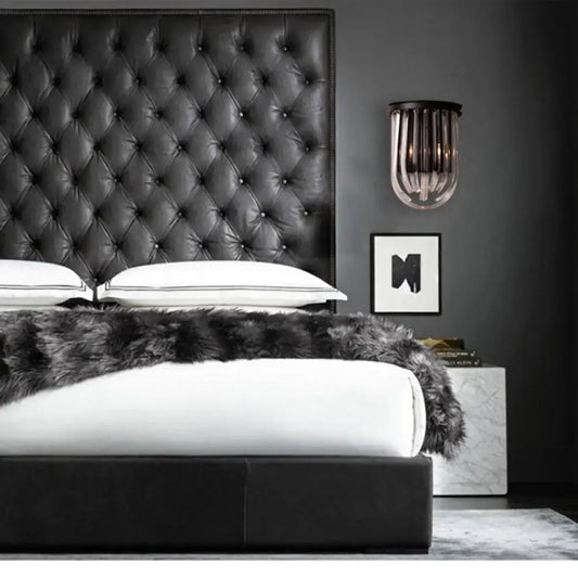 Black glass oval wall light from Decorbites with semi-oval shade, modern wall sconce on Tampa Home & Garden Store
