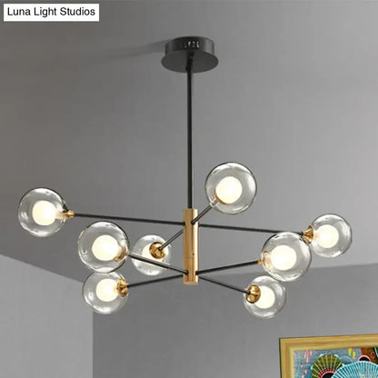 Chandeliers Decorbites Black Glass Sputnik Eight-Arm Chandelier with clear globe bulbs on Tampa Home & Garden Store